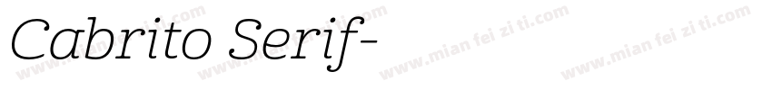 Cabrito Serif字体转换
